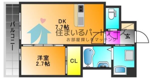 花畑駅 徒歩3分 12階の物件間取画像